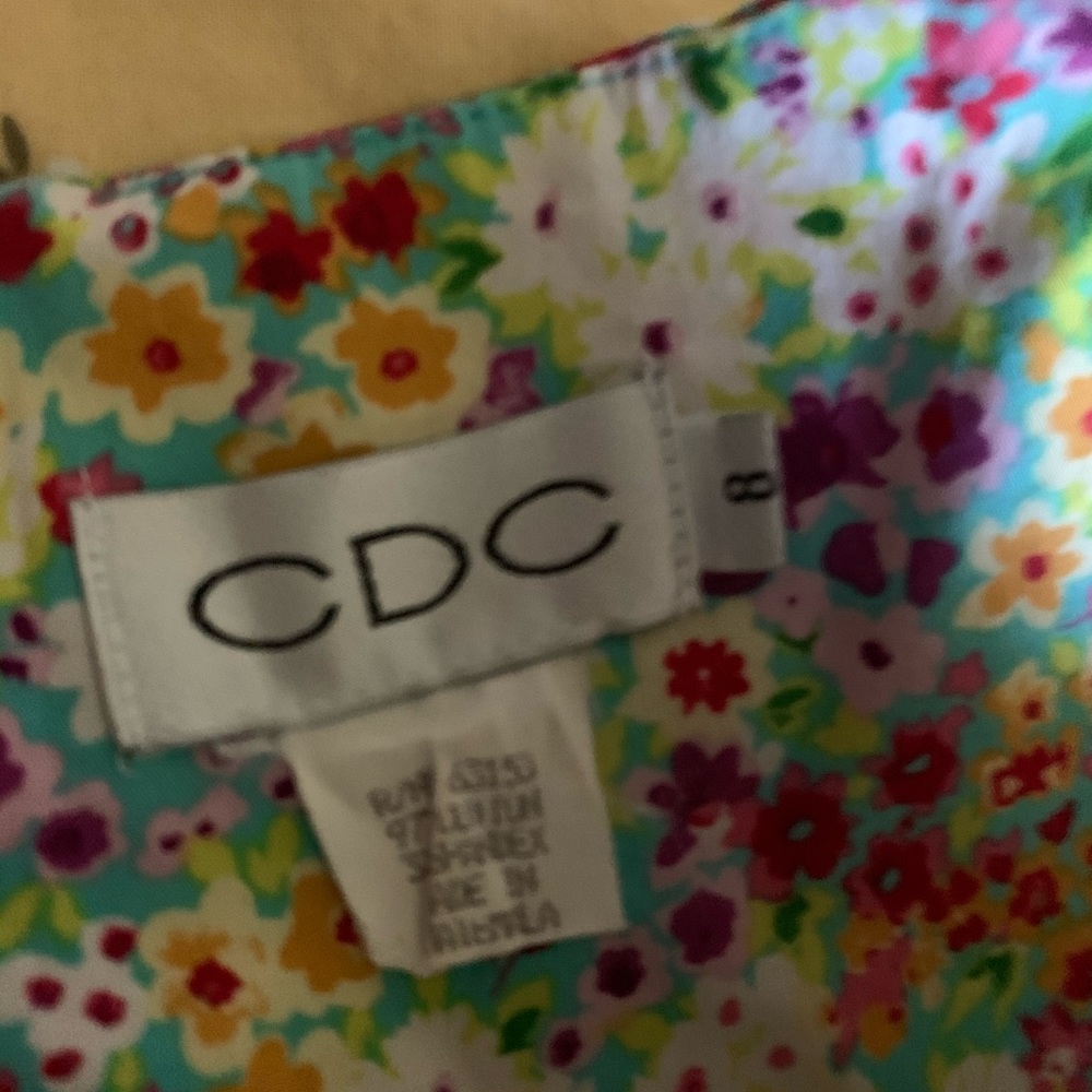 CDC : vintage 90’s floral dress tank top sleeves - Picture 4 of 4